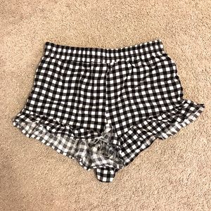 Forever 21 Gingham Ruffle Shorts